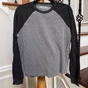 Gray and Black Long Sleeve Top
